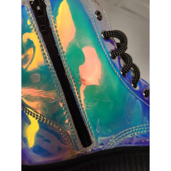 TUK Footwear Women's Sz. 6 Iridescent Mondo Combat Boots NWT - Picture 9 of 9